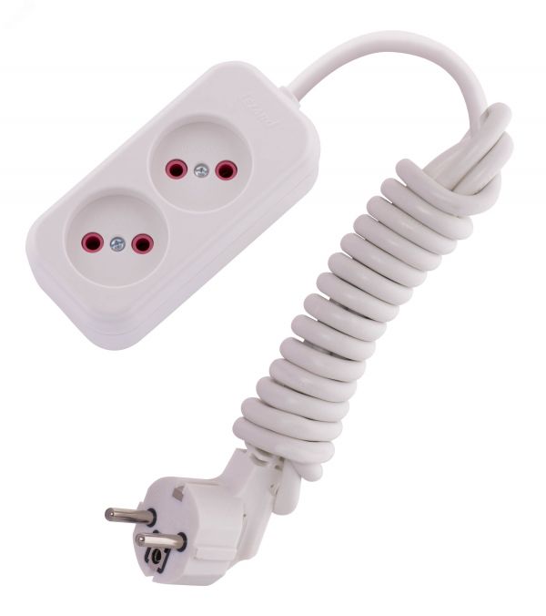 Удлинитель без заземления 2 входа 2 метра