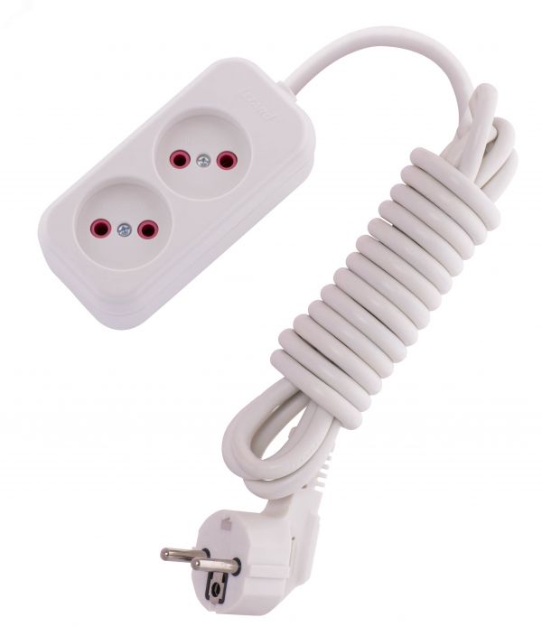 Удлинитель без заземления 2 входа 3 метра