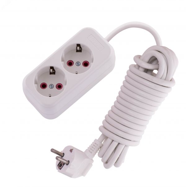 Удлинитель с заземлением 2 входа 5 метров