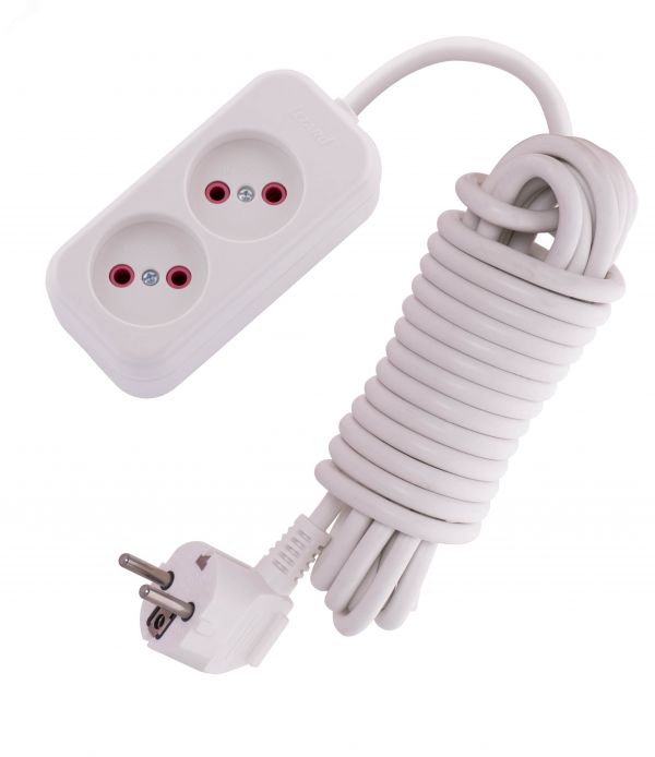 Удлинитель без заземления 2 входа 5 метров