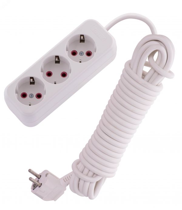 Удлинитель с заземлением 3 входа 7 метров