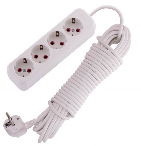 Удлинитель с заземлением 4 входа 10 метров