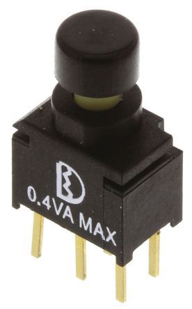 8UD8WR2C2M2RES, RS PRO Double Pole Double Throw (DPDT) Momentary Miniature Push Button Switch, IP67, PCB, 32/50/125V ac, Кнопочный переключатель