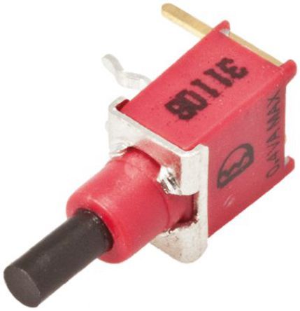 8AS9P1A1M6NRES, RS PRO Single Pole Double Throw (SPDT) Momentary Push Button Switch, IP67, PCB, 120/250V ac, Кнопочный переключатель