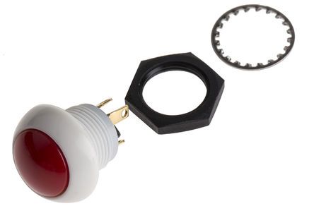 P9-113191, Otto Double Pole Double Throw (DPDT) Momentary Push Button Switch, IP64, 12 (Dia.)mm, Panel Mount, 28V dc, Кнопочный переключатель