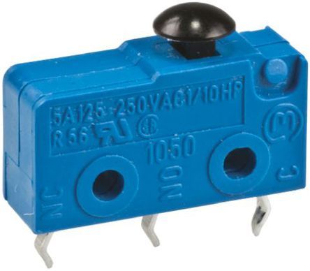 1050.2202, Marquardt SPDT Mushroom Shaped Microswitch, 5 A @ 250 V ac, Микропереключатель