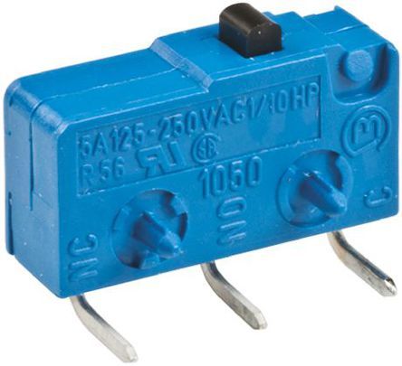 1050.3102, Marquardt SPDT Button Microswitch, 5 A @ 250 V ac, Микропереключатель