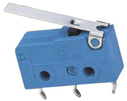 1050.7202, Marquardt SPDT Hinge Lever Microswitch, 5 A @ 250 V ac, Микропереключатель