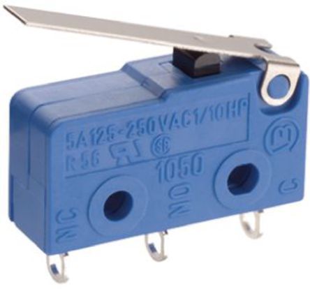 1050.5202, Marquardt SPDT Hinge Lever Microswitch, 5 A @ 250 V ac, Микропереключатель