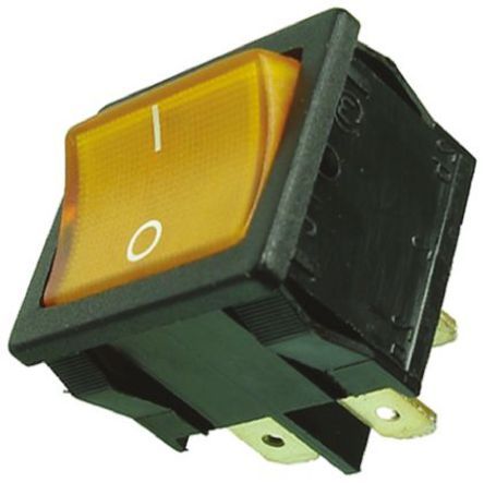 1805.7104, Marquardt Illuminated Double Pole Single Throw (DPST), On-None-Off Rocker Switch Panel Mount, Клавишный переключатель