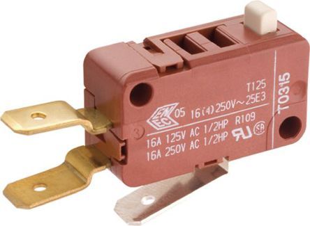 1080.0403, Marquardt SPDT Plunger Microswitch, 16 A @ 250 V ac, Микропереключатель