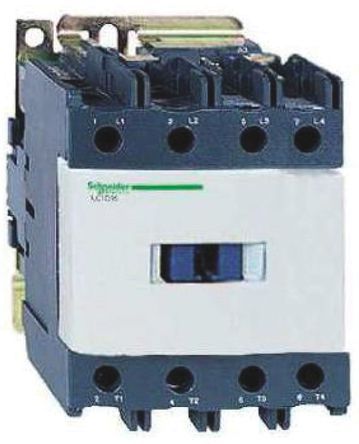 LP1D40008BW, Schneider Electric 4 Pole Contactor - 60 A, 24 V dc Coil, TeSys D, 2NO/2NC, Контактор