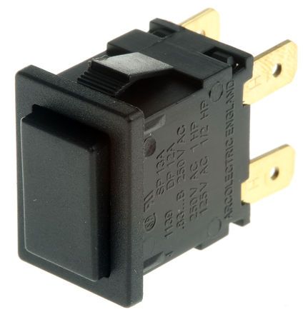 H8350ABAAAB, Arcolectric Double Pole Double Throw (DPDT) Latching Miniature Push Button Switch, IP65, 12.9 x 19.8mm, Panel Mount, Кнопочный переключатель