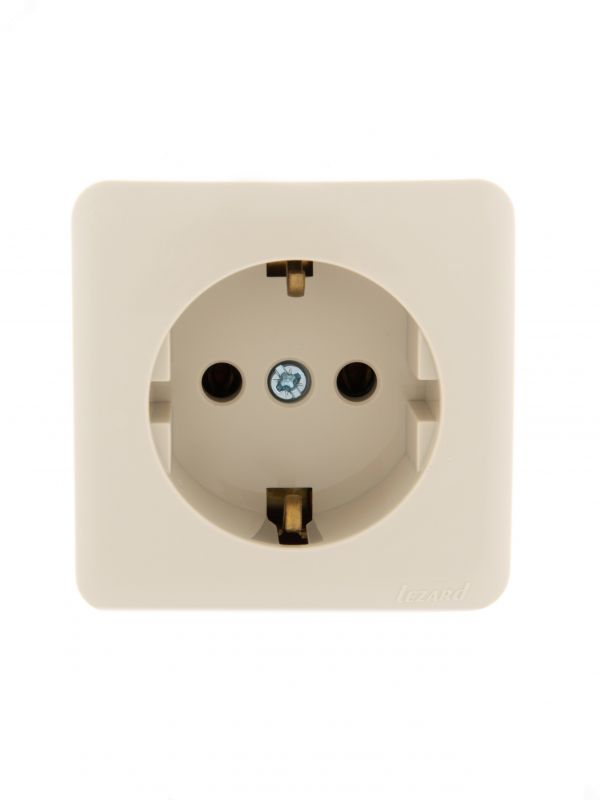 VIOLA Розетка с/з керамика крем (12шт/144шт)
