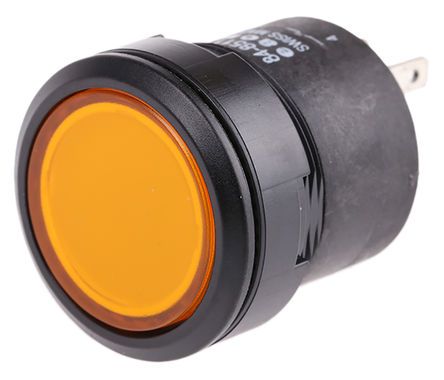 K84-603.4609, EAO Single Pole Single Throw (SPST) Momentary Yellow LED Push Button Switch, IP67, 22.5 (Dia.)mm, Panel Mount, 24V dc, Кнопочный переключатель