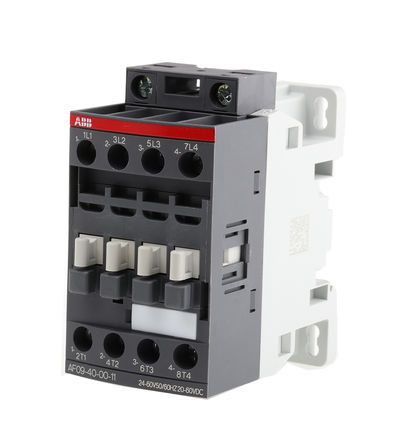 AF09-40-00-11, ABB 4 Pole Contactor - 25 A, 24 V ac/dc Coil, AF Range, 4NO, 4 kW, Контактор