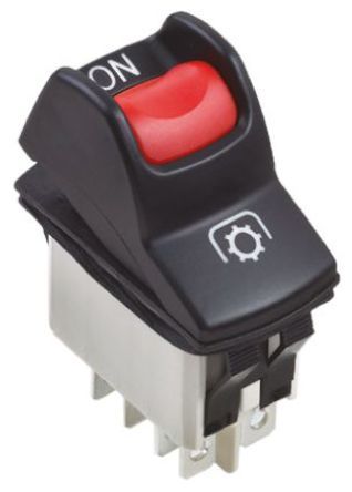 KL46CAKJG226N0160, Apem Illuminated Double Pole Single Throw (DPST), On-On Rocker Switch Panel Mount, Клавишный переключатель