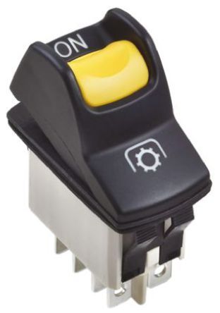 KL46CAKLG225N0160, Apem Illuminated Double Pole Single Throw (DPST), On-On Rocker Switch Panel Mount, Клавишный переключатель