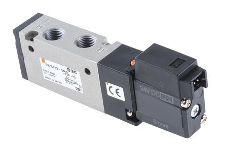 EVZ5123-5MO-01F-Q, SMC 5/2 Pneumatic Solenoid Valve Spring/Solenoid G 1/8 VZ5000 Series, Клапан