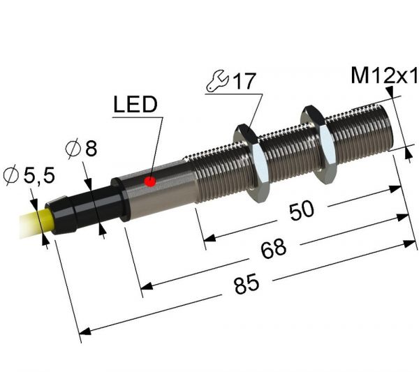 Индуктивный датчик VB2-12M85-2B84-Z (ВБ2.12М.85.2.8.4.Z)