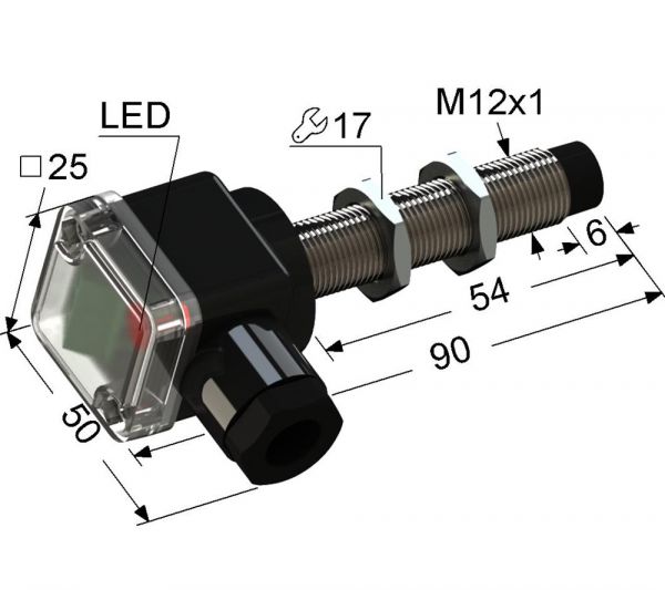 Индуктивный датчик VB2-12M90-4N74-B (ВБ2.12М.90.4.7.4.В)