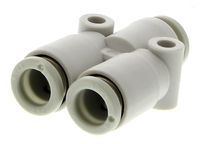 KQ2U06-00A, SMC KQ2 Pneumatic Y Tube-to-Tube Adapter, Push In 6 mm x Push In 6 mm x Push In 6 mm, Переходник