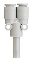 KQ2U04-99A, SMC KQ2 Pneumatic Y Tube-to-Tube Adapter, Plug In 4 mm x Plug In 4 mm x Plug In 4 mm, Переходник