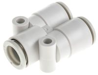KQ2U10-00A, SMC KQ2 Pneumatic Y Tube-to-Tube Adapter, Push In 10 mm x Push In 10 mm x Push In 10 mm, Переходник