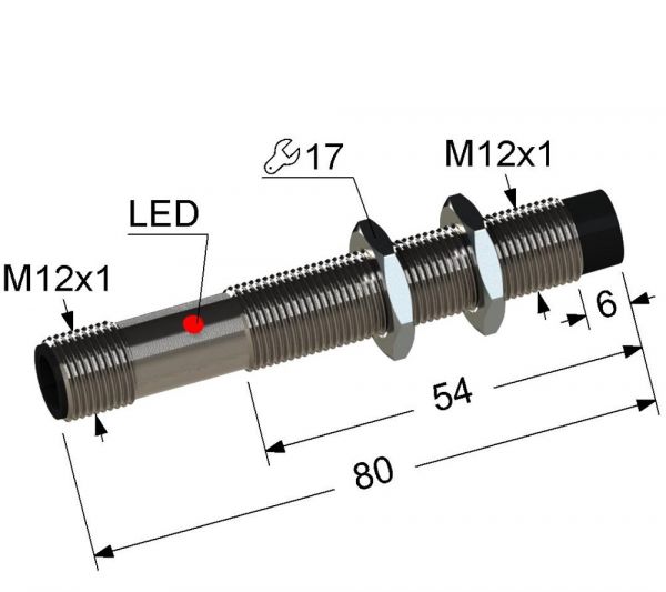 Индуктивный датчик VB2-12M80-4N82-C27 (ВБ2.12М.80.4.8.2.С27)