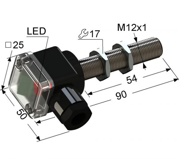 Индуктивный датчик VB2-12M90-2B72-B (ВБ2.12М.90.2.7.2.В)