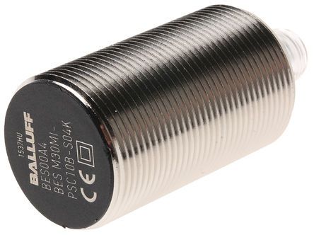 BES M30MI-PSC10B-S04K, BALLUFF M30 x 1.5 Inductive Sensor - Barrel, PNP-NO Output, 10 mm Detection, IP68, M12 - 4 Pin Terminal, Индуктивный датчик приближения