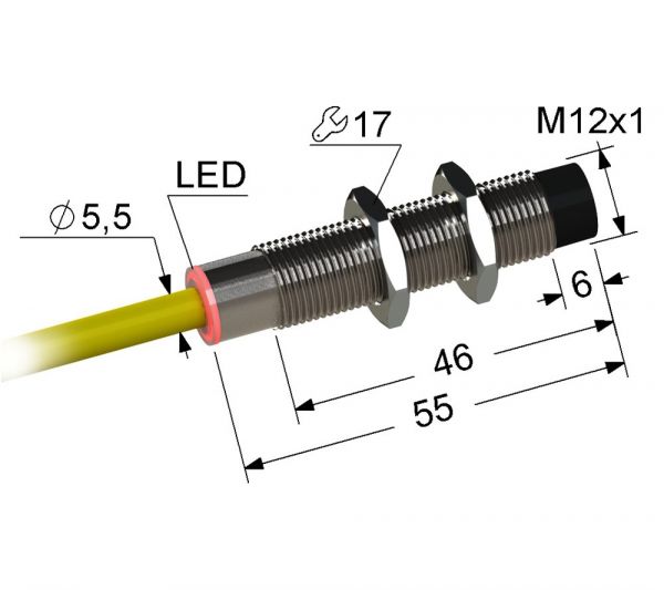 Индуктивный датчик PS2-12M55-4N11-K