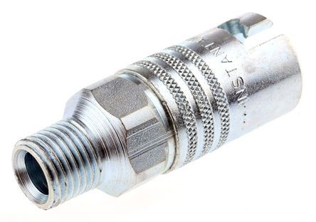 AC51CM, RS PRO Pneumatic Quick Connect Coupling Steel 1/4 in Threaded, Муфта