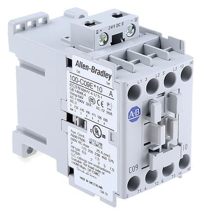 100-C09EJ10, Allen Bradley 3 Pole Contactor - 9 A, 24 V dc Coil, 100 Series, 3 NO, 4 kW, Контактор