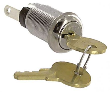 2SWK132AL101, TE Connectivity High Security Key Switch, Single Pole Single Throw (SPST), 1 A @ 120 V ac 2-Way, Выключатель с ключом