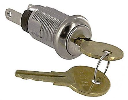 2SWK231AL101, TE Connectivity Keylock Switch, Single Pole Single Throw (SPST), 1 A @ 120 V ac 2-Way, Выключатель с ключом