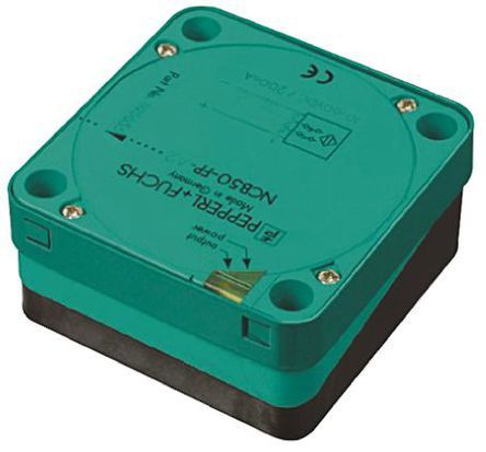 NCB50-FP-E2-P1, Pepperl + Fuchs Inductive Sensor - Block, PNP-NO Output, 50 mm Detection, IP68, M20 Gland Terminal, Индуктивный датчик приближения