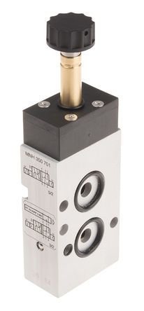 MNH 350 701, RS PRO 5/2 Pneumatic Solenoid Valve Solenoid/Spring G 1/4 MNH Series, Клапан