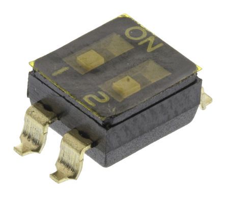 418121160802, Wurth Elektronik 2 Way Surface Mount DIP Switch 2P, Flat Actuator, Переключатель