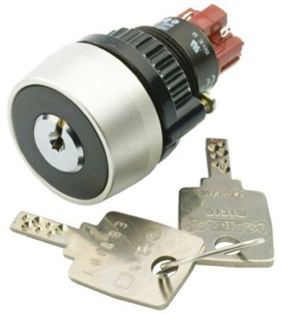 14-135.025K2, EAO IP65 Keylock Switch, (NC + NO) per element, 5 A@ 250 V ac 2-Way, Выключатель с ключом