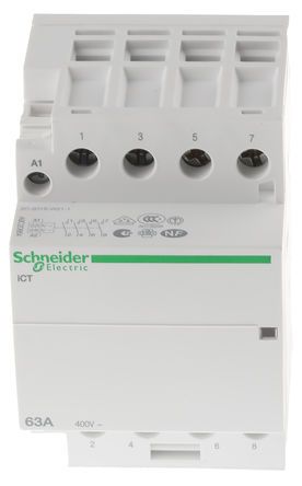 A9C20864, Schneider Electric 4 Pole Contactor - 63 A, 230 V ac Coil, Acti 9, 4NO, Контактор