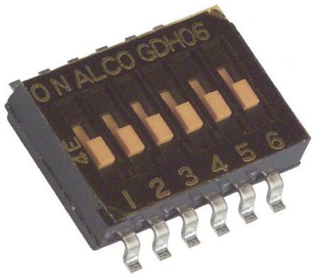 1977831-4, TE Connectivity 8 Way Surface Mount DIP Switch SPST, Переключатель