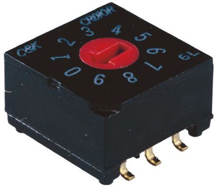 CRD10RM0SB, C & K 10 Way Surface Mount DIP Switch Rotary, Flush Actuator, Переключатель