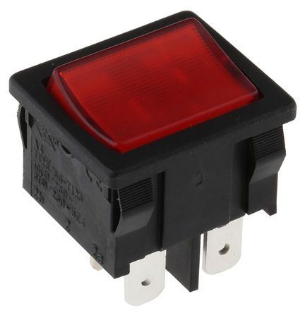 A41831G00000, Molveno Illuminated Double Pole Single Throw (DPST), On-None-Off Rocker Switch Panel Mount, Клавишный переключатель