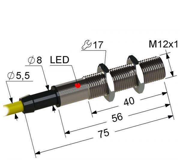 Оптический датчик VB3-12M75-R4000B241-Z (ВБ3.12М.75.R4000.2П.1.Z),ПРИЕМНИК.