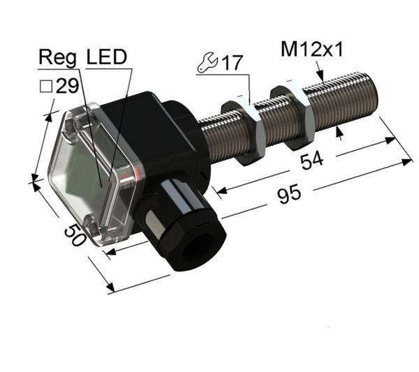 Оптический датчик VB3-12M95-T12000B1-B (ВБ3.12М.95.Т12000.х.1.В), ИЗЛУЧАТЕЛЬ.