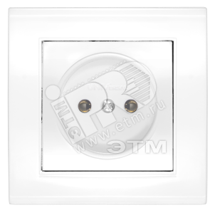 Розетка Бриллиант без заземления белая