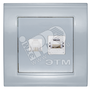 Розетка Бриллиант компьютерная + TF серебро