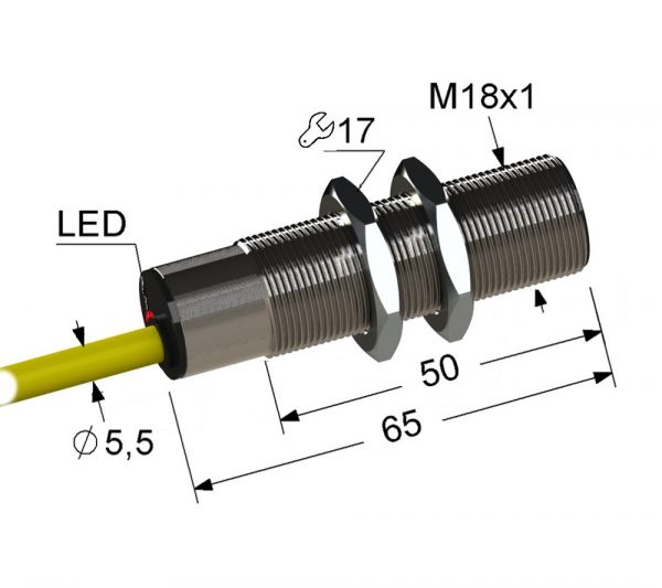 Оптический диффузионный датчик VB3C-18M65-TR100B131-K (ВБ3С.18М.65.TR100.1П.1.К)