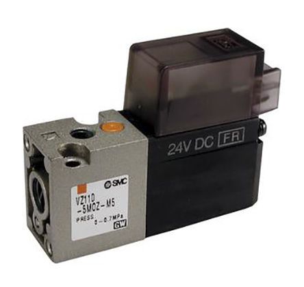 VZ110-5MOZ-M5-Q, SMC 41700 Pneumatic Solenoid Valve Solenoid/Spring Metric M5 x 0.8 VZ100 Series, Клапан